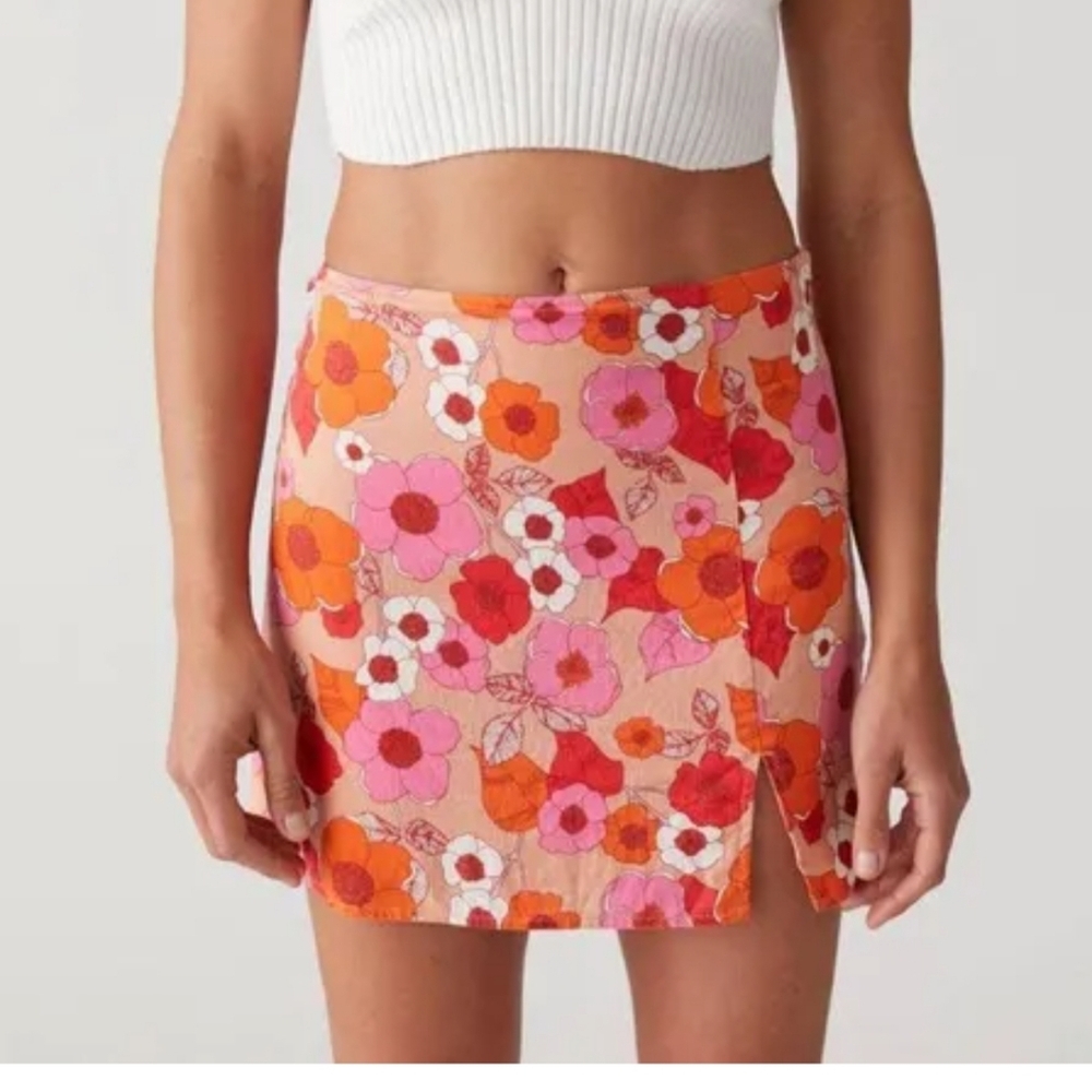 Urban Outfitters Floral Mini Skirt Retro 60s 70s Flower Power Y2K A-Line Skirt S
